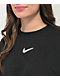 Nike Sportswear Swoosh Black Long Sleeve Crop T-Shirt - Thumbnail image 3 of 3