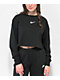 Nike Sportswear Swoosh Black Long Sleeve Crop T-Shirt - Thumbnail image 2 of 3
