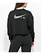 Nike Sportswear Swoosh Black Long Sleeve Crop T-Shirt - Thumbnail image 1 of 3