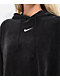 Nike Sportswear Velour Mod Black Crop Hoodie - Thumbnail image 3 of 3
