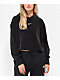 Nike Sportswear Velour Mod Black Crop Hoodie - Thumbnail image 1 of 3