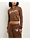 Ninth Hall Airbrush Afterlife Brown Crop Zip Hoodie - Thumbnail image 6 of 8