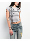 Ninth Hall Alina Cross Grey Crop T-Shirt  - Thumbnail image 1 of 4
