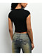 Ninth Hall Alina Studs Cross Black Crop T-Shirt - Thumbnail image 2 of 4