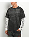 Ninth Hall All At Once Charcoal Wash & White 2fer Long Sleeve T-Shirt - Thumbnail image 1 of 8
