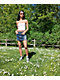 Ninth Hall Alyssia Cherry Blossom Blue Wash Mini Skirt - Thumbnail image 3 of 10