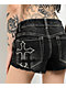 Ninth Hall Alyssia Crosses Black Wash Denim Shorts - Thumbnail image 4 of 6