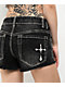 Ninth Hall Alyssia Crosses Black Wash Denim Shorts - Thumbnail image 5 of 6