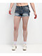 Ninth Hall Alyssia Crosses Blue Wash Denim Shorts - Thumbnail image 1 of 6