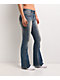 Ninth Hall Alyssia Pink Stitch Blue Wash Bootcut Jeans - Thumbnail image 3 of 6