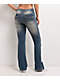 Ninth Hall Alyssia Pink Stitch Blue Wash Bootcut Jeans - Thumbnail image 2 of 6