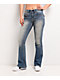Ninth Hall Alyssia Pink Stitch Blue Wash Bootcut Jeans - Thumbnail image 1 of 6