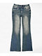 Ninth Hall Alyssia Rhinestone Scorn Blue Wash Bootcut Jeans - Thumbnail image 1 of 3