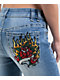 Ninth Hall Alyssia Rose Rhinestone Blue Wash Bootcut Jeans - Thumbnail image 3 of 6