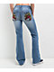 Ninth Hall Alyssia Rose Rhinestone Blue Wash Bootcut Jeans - Thumbnail image 1 of 6
