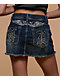 Ninth Hall Alyssia Spears Dark Blue Wash Cutoff Mini Skirt - Thumbnail image 6 of 7