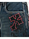 Ninth Hall Ambush Royal Cross Rhinestone Blue Wash Jeans - Thumbnail image 6 of 6