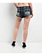Ninth Hall Amiyah Blue Wash Denim Shorts - Thumbnail image 2 of 5