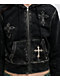 Ninth Hall Andover Cross Black Wash Zip Hoodie  - Thumbnail image 3 of 4