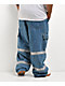 Ninth Hall Astray Strapped Blue Wash Ultra Wide Cargo Jeans - Thumbnail image 4 of 8