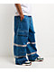 Ninth Hall Astray Strapped Blue Wash Ultra Wide Cargo Jeans - Thumbnail image 5 of 6