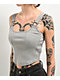 Ninth Hall Avivah Grey Ribbed Corset Tank Top - Thumbnail image 3 of 4