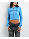Ninth Hall Baddie Talks Blue Crop Zip Hoodie - Thumbnail image 4 of 4