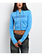 Ninth Hall Baddie Talks Blue Crop Zip Hoodie - Thumbnail image 1 of 4