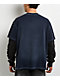 Ninth Hall Champions Navy & Black Wash 2fer Long Sleeve T-Shirt - Thumbnail image 2 of 5