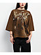 Ninth Hall Ciara Foil Print Brown Oversized Boxy T-Shirt - Thumbnail image 1 of 4