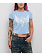 Ninth Hall Cross My Heart Blue Crop T-Shirt - Thumbnail image 1 of 2
