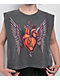 Ninth Hall Cross My Heart Charcoal Crop Tank Top - Thumbnail image 3 of 4