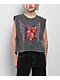Ninth Hall Cross My Heart Charcoal Crop Tank Top - Thumbnail image 1 of 4