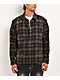 Ninth Hall Cross Rhinestone Brown & Black Boxy Flannel Shirt - Thumbnail image 1 of 6