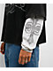Ninth Hall Crowned Rhinestone Black & White Wash 2fer Long Sleeve Boxy T-Shirt - Thumbnail image 4 of 5
