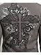 Ninth Hall Crystal Grey Faux Fur Crop Zip Sweater - Thumbnail image 4 of 6