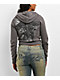 Ninth Hall Crystal Grey Faux Fur Crop Zip Sweater - Thumbnail image 6 of 6