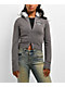 Ninth Hall Crystal Grey Faux Fur Crop Zip Sweater - Thumbnail image 2 of 6