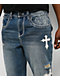 Ninth Hall Defender Applique Crosses Reverent Blue Flare Jeans - Thumbnail image 3 of 7