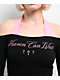 Ninth Hall Destiny Black & Pink Long Sleeve Faux Halter Top - Thumbnail image 3 of 3