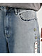 Ninth Hall Detain Light Blue Wash Ultra Loose Fit Shorts - Thumbnail image 3 of 8