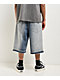 Ninth Hall Detain Light Blue Wash Ultra Loose Fit Shorts - Thumbnail image 2 of 8