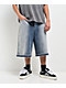 Ninth Hall Detain Light Blue Wash Ultra Loose Fit Shorts - Thumbnail image 1 of 8
