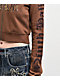 Ninth Hall Divine Conflict Brown Crop Zip Hoodie - Thumbnail image 4 of 4