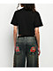 Ninth Hall Faux Cross Black Boxy Crop T-Shirt - Thumbnail image 2 of 3
