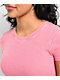 Ninth Hall Fundamental Shawnie Pink Wash Fitted Crop T-Shirt - Thumbnail image 2 of 3