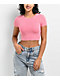 Ninth Hall Fundamental Shawnie Pink Wash Fitted Crop T-Shirt - Thumbnail image 1 of 3