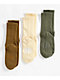 Ninth Hall Fundamentals Beryl Deep Lichen Green, Birch & Butternut 3 Pack Crew Socks - Thumbnail image 2 of 2