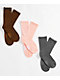 Ninth Hall Fundamentals Beryl Gargoyle, Crystal Rose & Bison 3 Pack Crew Socks - Thumbnail image 1 of 3