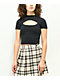 Ninth Hall Fundamentals Cuddie Black Cut Out Crop T-Shirt - Thumbnail image 1 of 5
